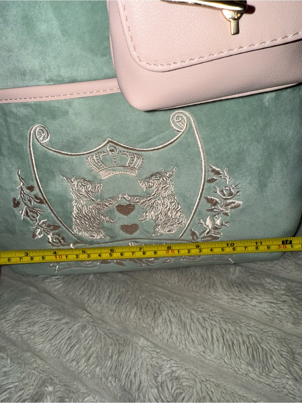 Juicy couture Velour Backpack with Mini Purse and Pom Charm - Picture 8 of 9